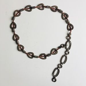 Vintage Boho Metal Leather Heart Adjustable Belt
